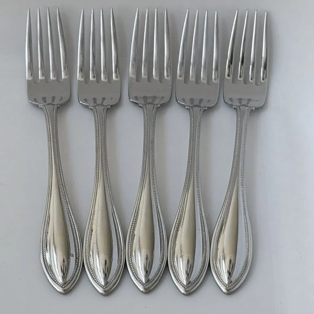 5Pc Oneida Arbor-American Harmony Dinner Forks 7 3/8” Stainless Glossy
